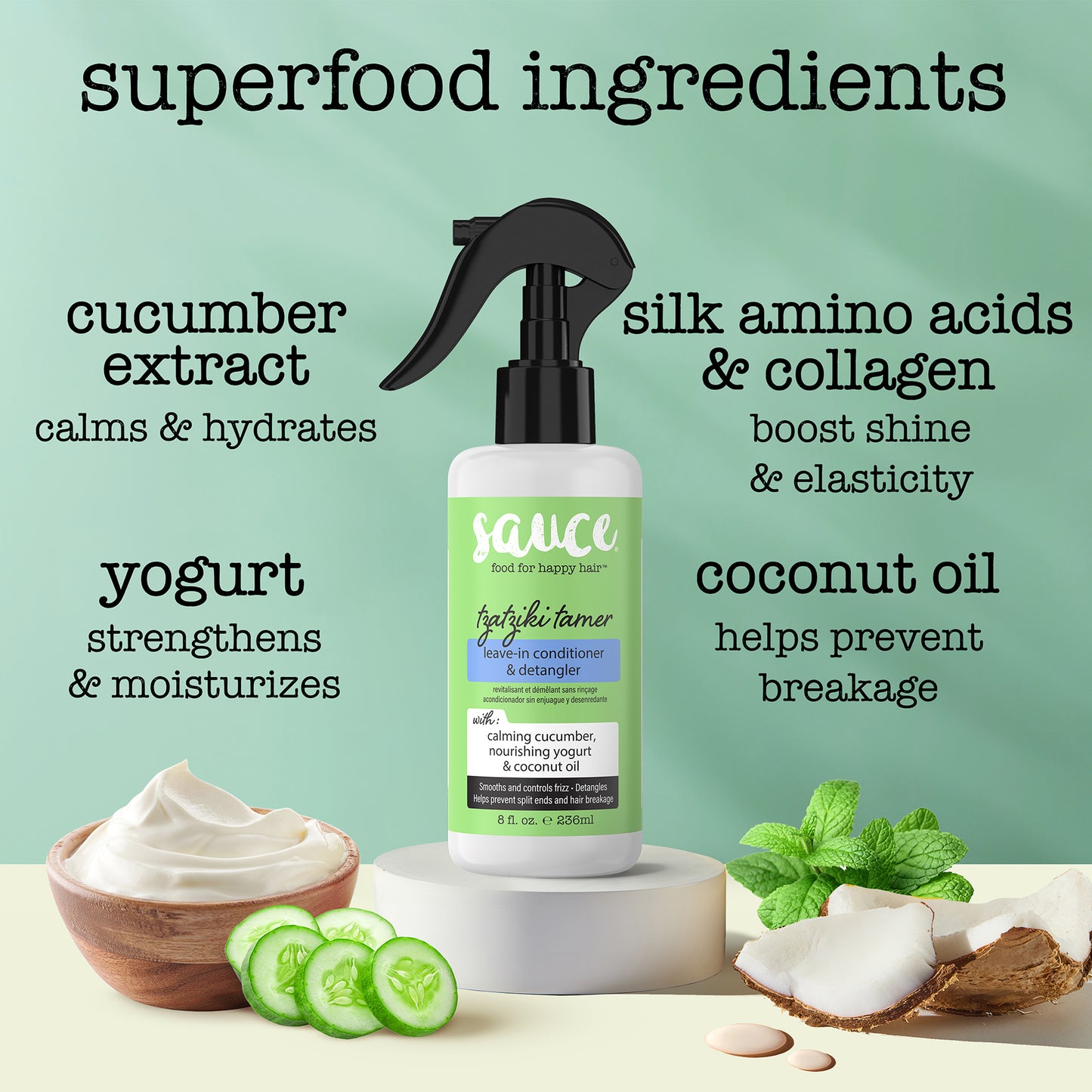Leave-In Conditioner and Detangler | Tzatziki Taming Spray